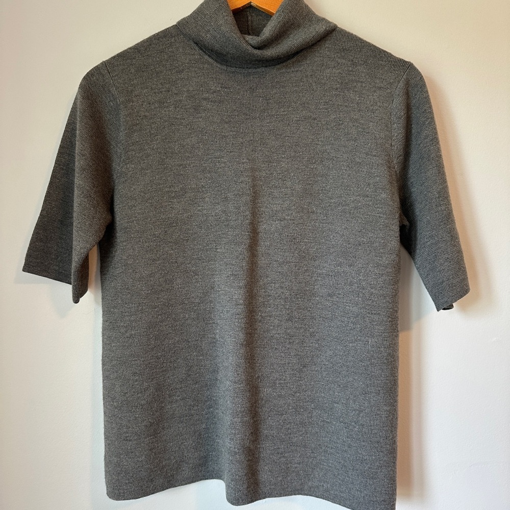 Eileen Fisher 100% Merino Short-Sleeve Turtleneck Sweater
